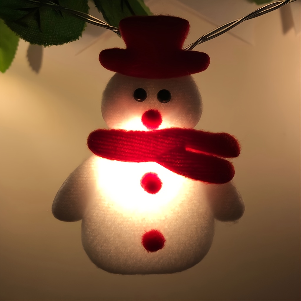 1 Set Of LED Christmas Snowman String Lights, Christmas Ornaments, Decorations For Christmas Tree, Festive, Party, 5.4ft/1.65m 10 Lights