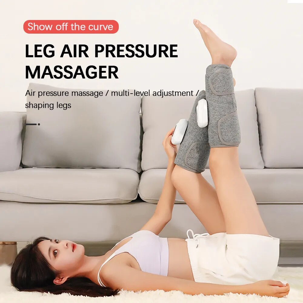 Leg Massager Air Compression for Blood Circulation and Pain Relief Pressotherapy Electric Kneading Airbag Calf Wrap Massage