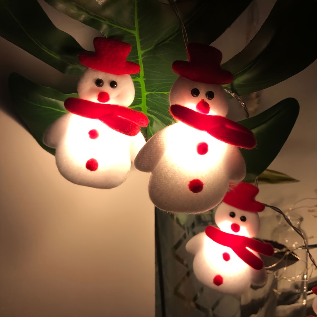 1 Set Of LED Christmas Snowman String Lights, Christmas Ornaments, Decorations For Christmas Tree, Festive, Party, 5.4ft/1.65m 10 Lights
