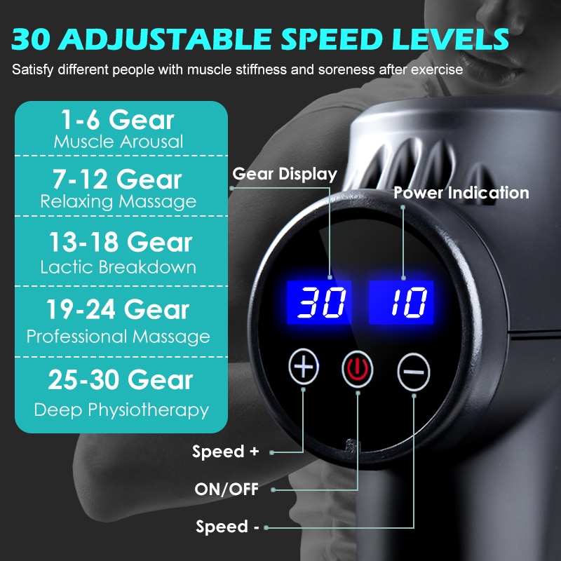 High Frequency Massage Gun Muscle Relax Body Relaxation Electric Massager with Portable Bag Therapy Gun for Fitness