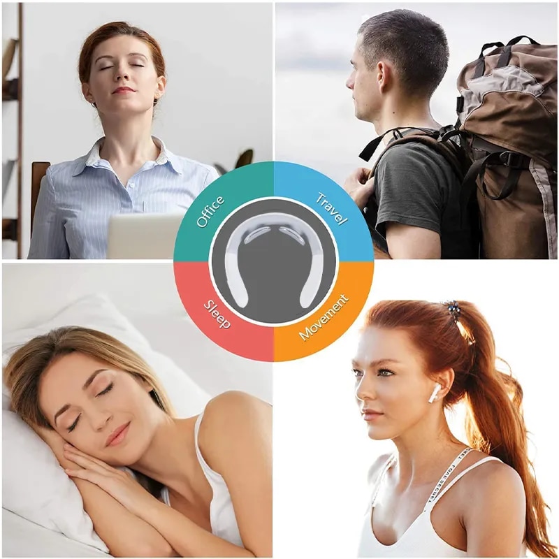 New Smart Neck Shoulder EMS Muscle Massager Trainer Heat Relaxation Electric Pain Relief ToolCervical Vertebra Physiotherapy