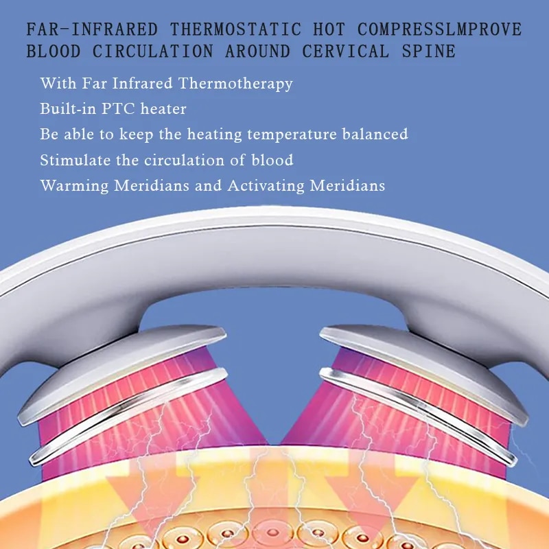 New Smart Neck Shoulder EMS Muscle Massager Trainer Heat Relaxation Electric Pain Relief ToolCervical Vertebra Physiotherapy