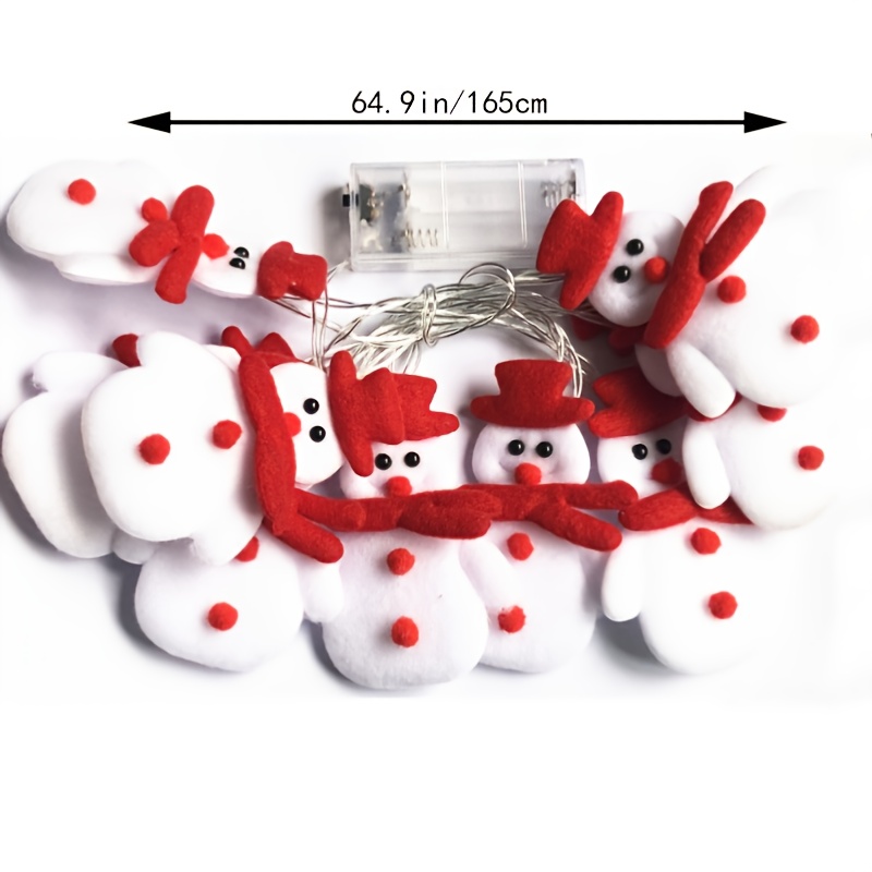 1 Set Of LED Christmas Snowman String Lights, Christmas Ornaments, Decorations For Christmas Tree, Festive, Party, 5.4ft/1.65m 10 Lights