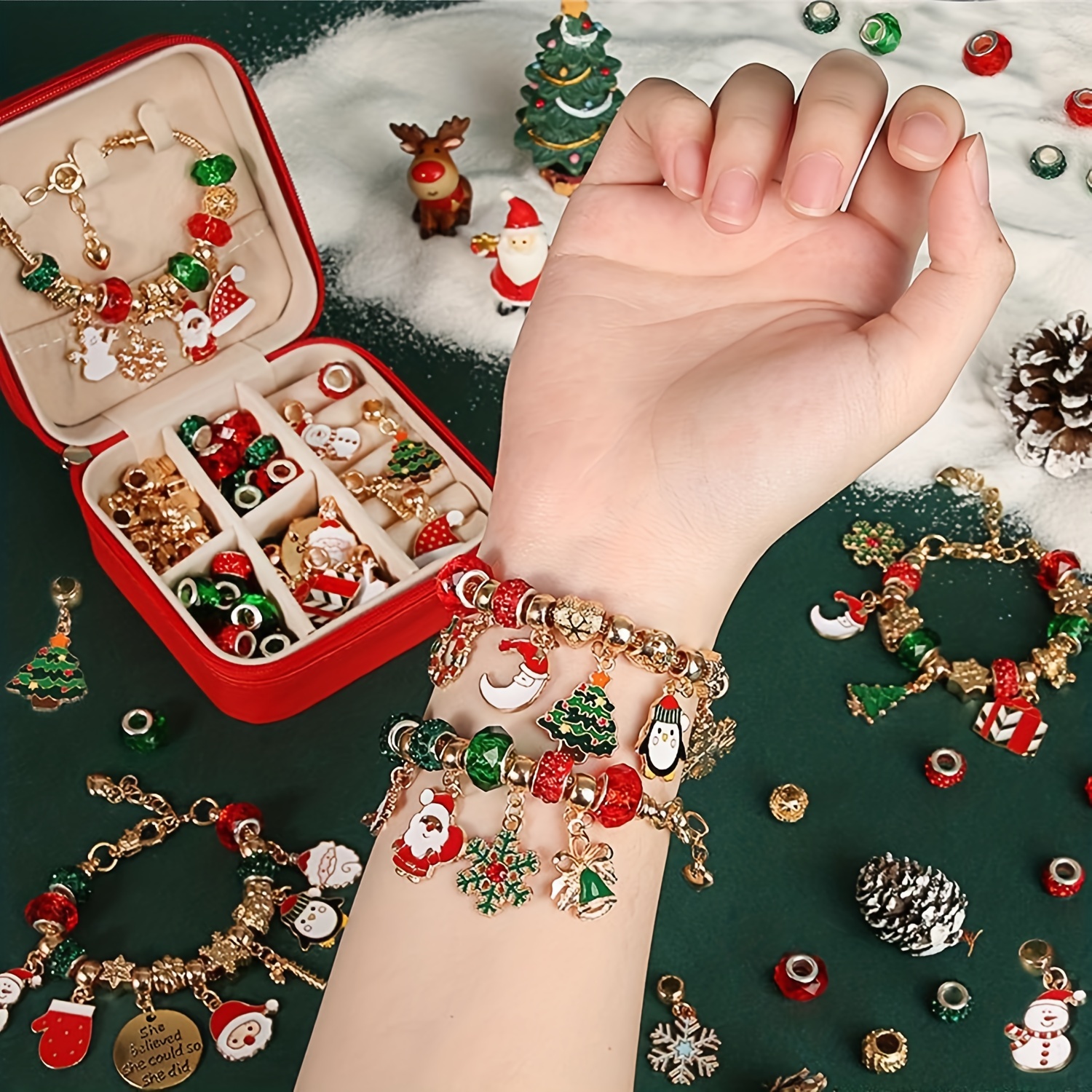 Christmas Charm Bracelet DIY Making Kit,