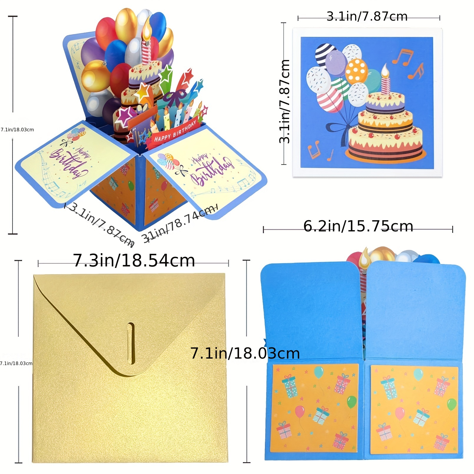 3D Musical Birthday Card, Blowable LED Light Candle, 3D Birthday Popup Cards, Blow Out Led Light Candle, And Play Happy Birthday Music For Men And Women, Handmade Paper Carved Card, Handmade Cartoon Card, Party Favors, Party Gift Decor