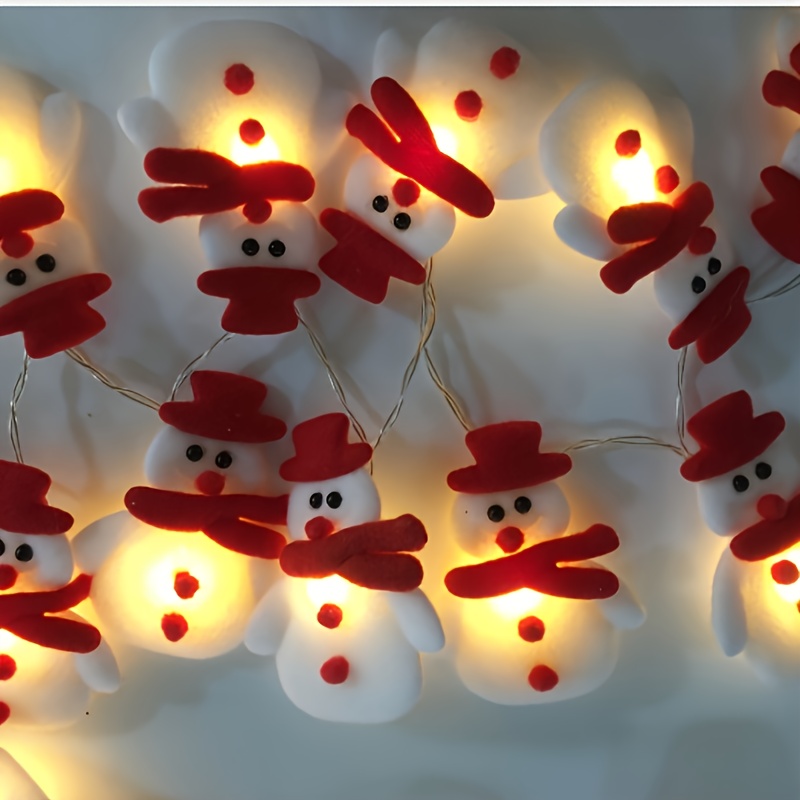 1 Set Of LED Christmas Snowman String Lights, Christmas Ornaments, Decorations For Christmas Tree, Festive, Party, 5.4ft/1.65m 10 Lights