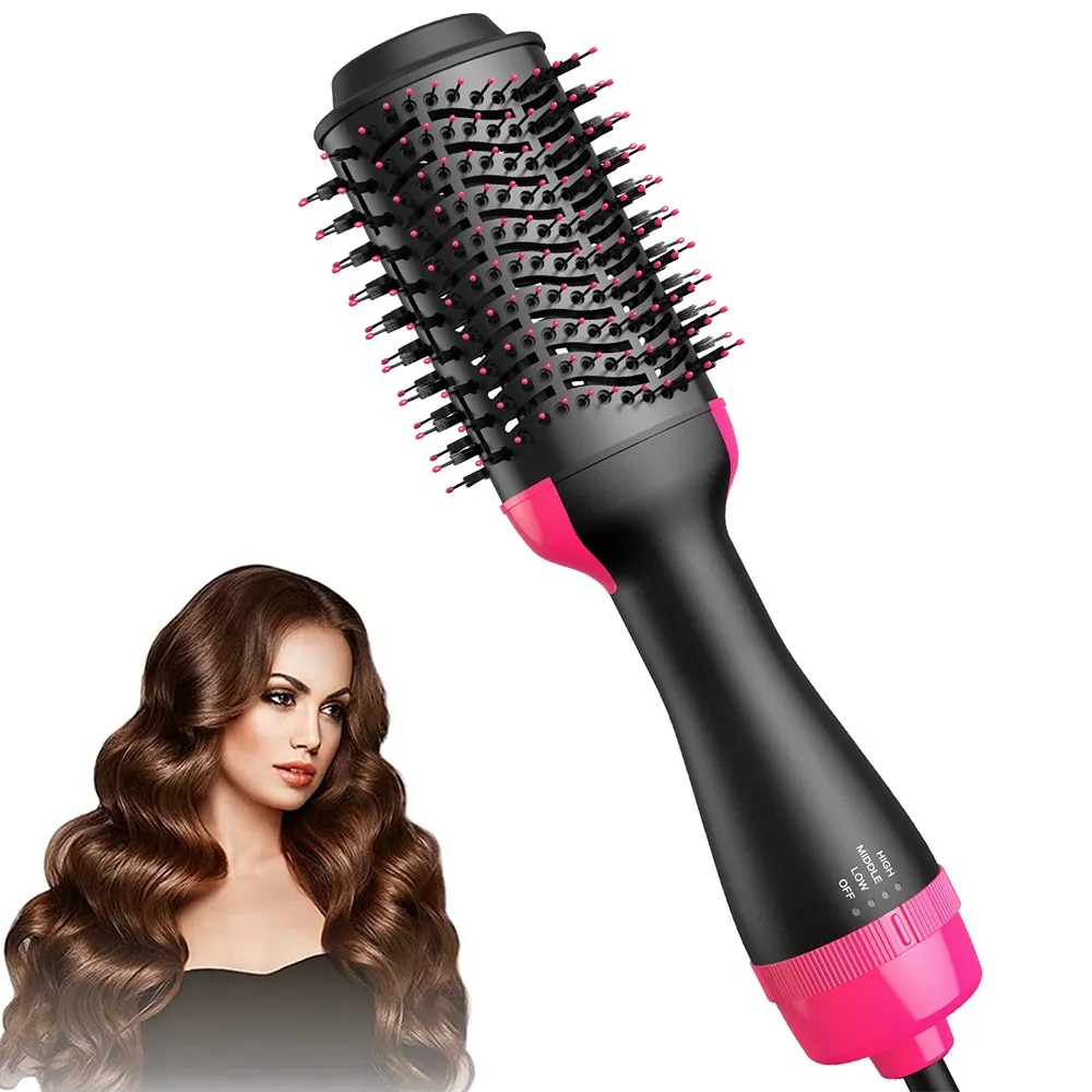 Hair Dryer Hot Air Brush Styler and Volumizer One Step Multifunction Hair Sraightener Curler Comb Electric Ion Blow Dryer Brush