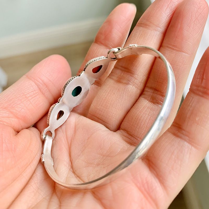 Bohemia Blue Natural Stone Hand Jewelry Accessories Simple Silver Color Bracelet For Man Woman Party Birthday Gifts