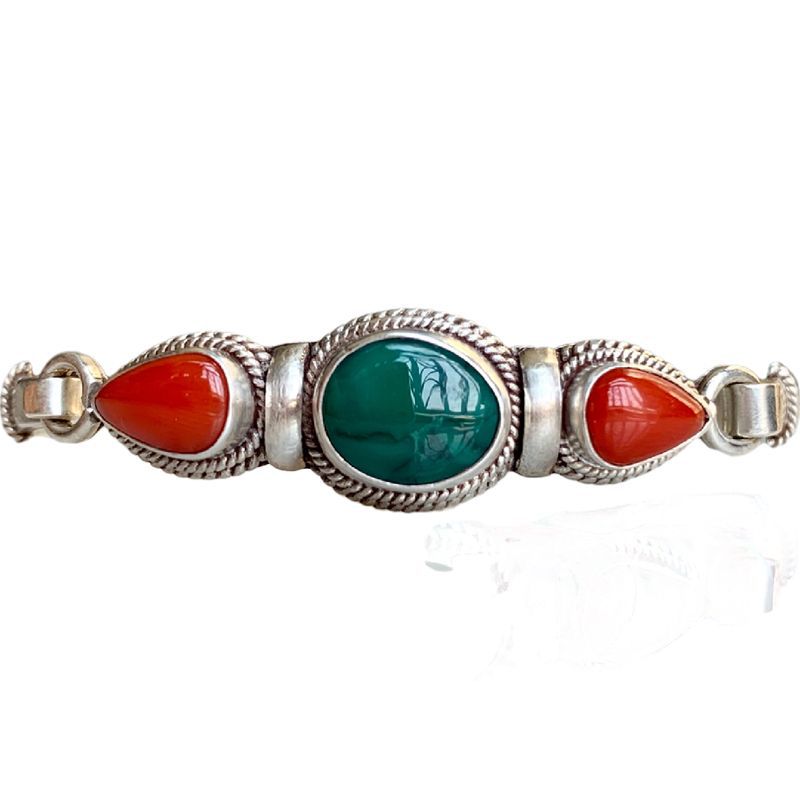 Bohemia Blue Natural Stone Hand Jewelry Accessories Simple Silver Color Bracelet For Man Woman Party Birthday Gifts