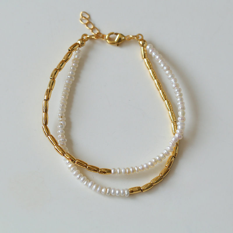 Pearl Double Layer Color Bracelet