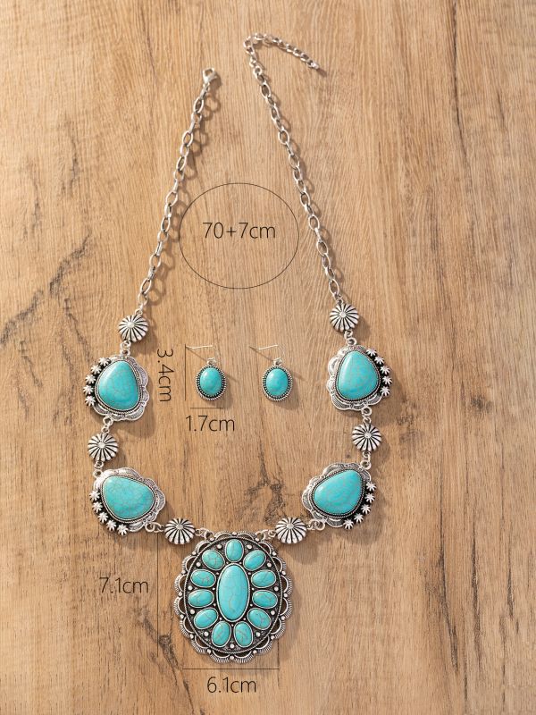 Bohemian Style Turquoise Necklace & Earrings