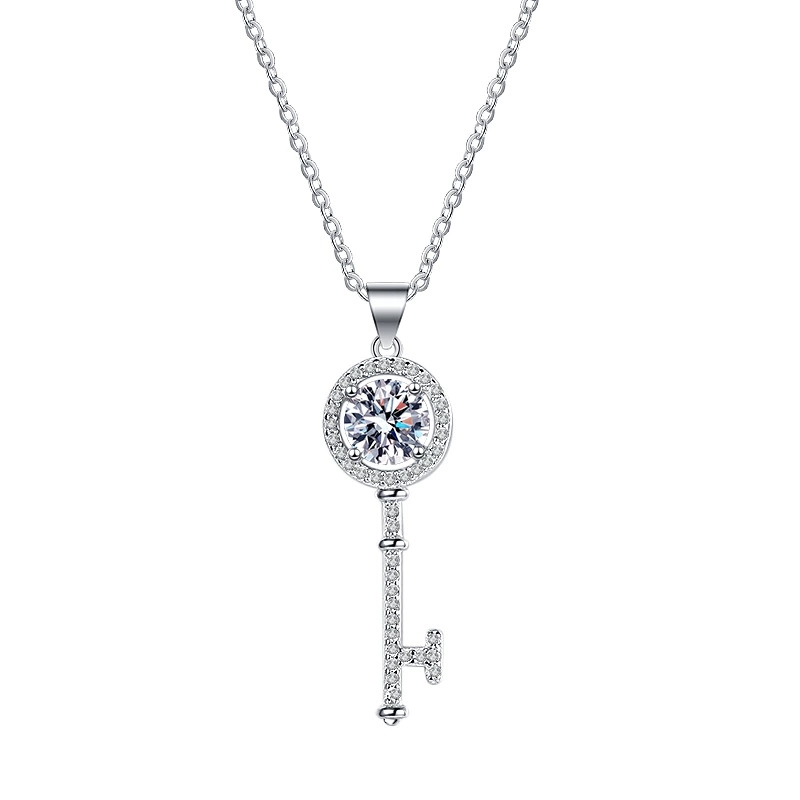 6#oissanite Necklace Pendant Female Snowflake Light Luxury Necklace