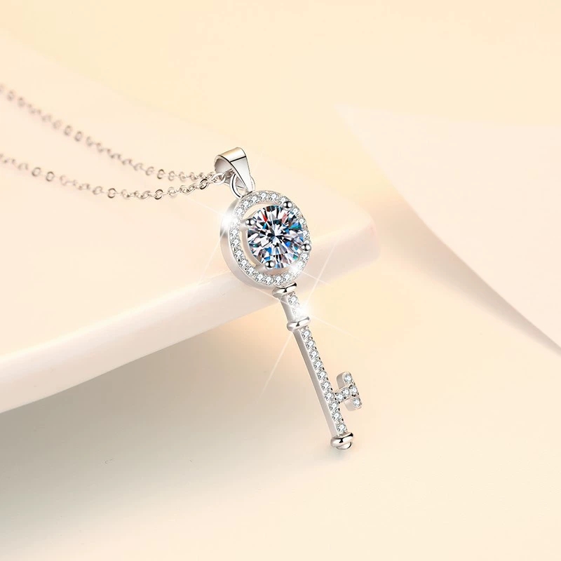 6#oissanite Necklace Pendant Female Snowflake Light Luxury Necklace