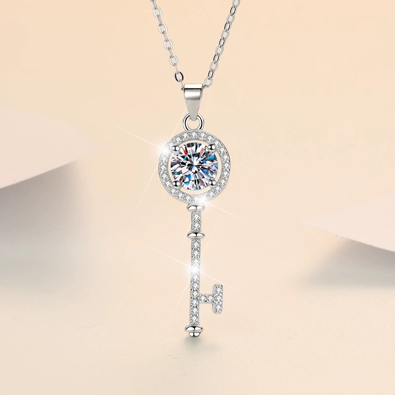 6#oissanite Necklace Pendant Female Snowflake Light Luxury Necklace