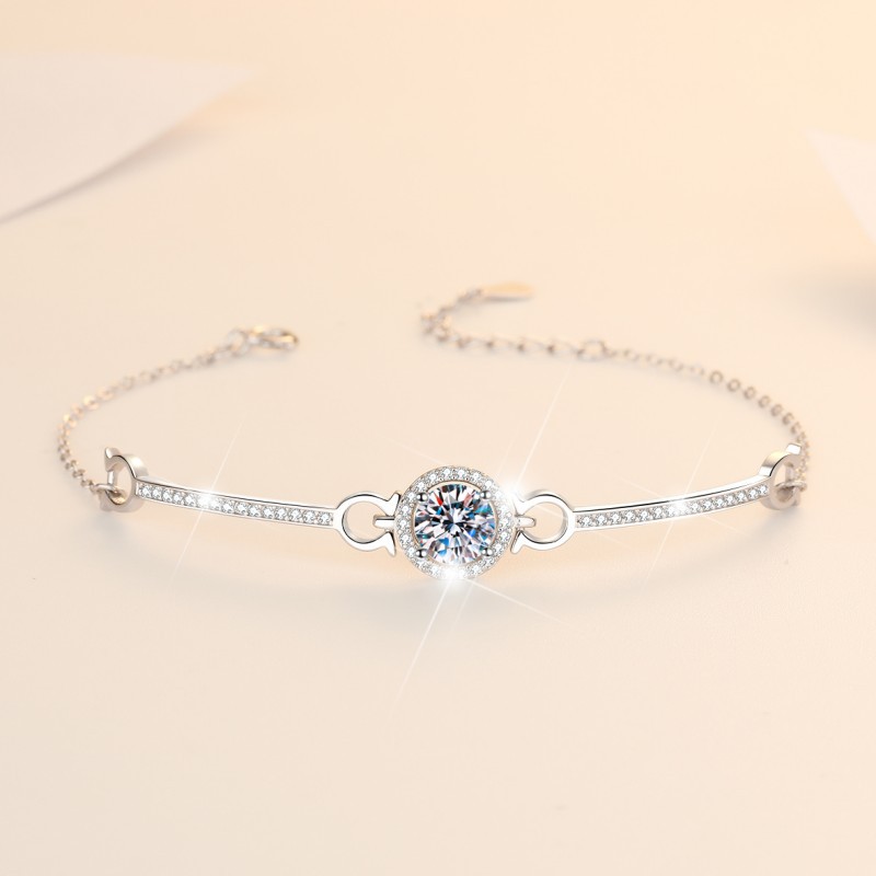 Moissanite Bracelet Colored Gems Diamond Starry Sky