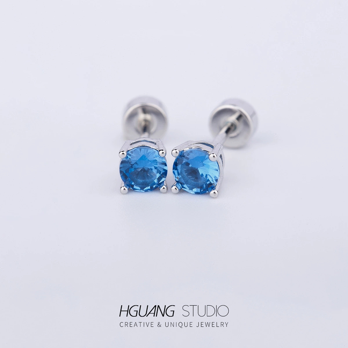 13# Large Zircon Earrings Ear Studs Ear Bone Stud