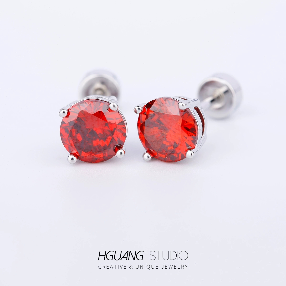 14# Titanium Steel Ear Bone Stud round Large Zircon Earrings Ear Studs Ear Bone Stud