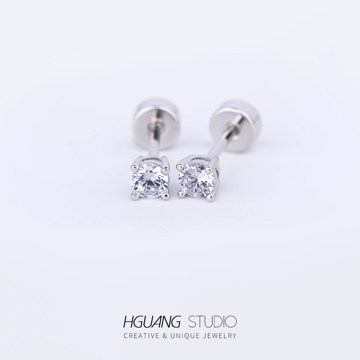 13# Large Zircon Earrings Ear Studs Ear Bone Stud