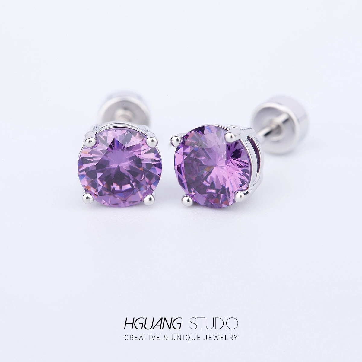 14# Titanium Steel Ear Bone Stud round Large Zircon Earrings Ear Studs Ear Bone Stud