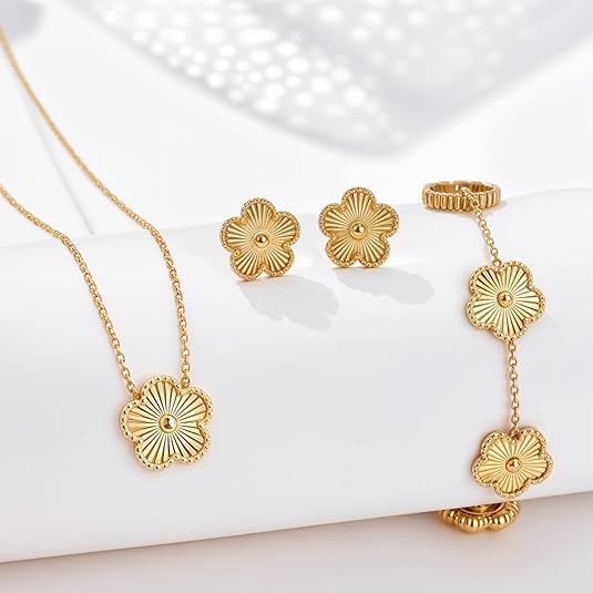 52 Clover  Earring Bracelet Set | Designer Necklace Earring Bracelet Jewelry Set | Lovely Gift