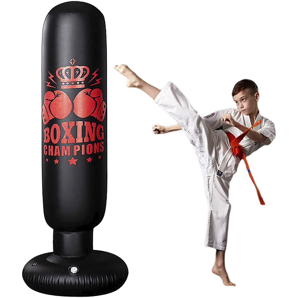EUWBSSR Heavy Padded Adult Professional Punching Bag,160cm Punching Bag,Freestanding Cup Column Sandbag with Free Standing Air Pump, Kickboxing Practice, Karate