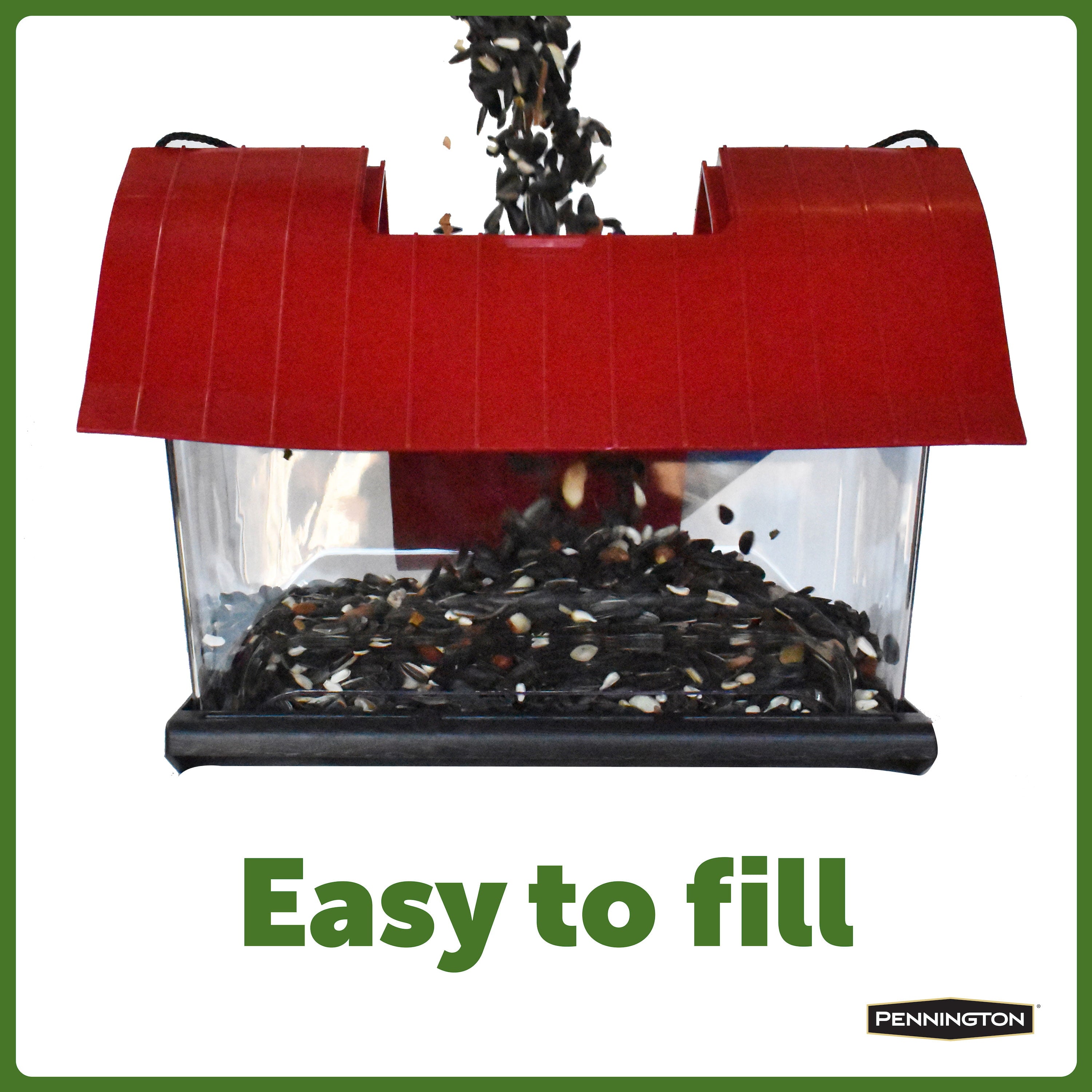 Pennington Red Resin Barn Wild Bird Feeder, 4.5 lb. Capacity