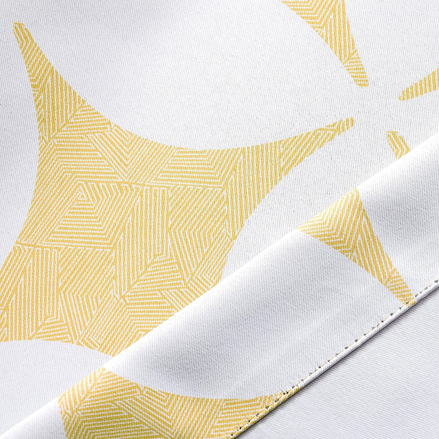 DriftAway Amelia Retro Geo Pattern Round Circle Star Print Thermal Room Polyester Rod Pocket Blackout Valance