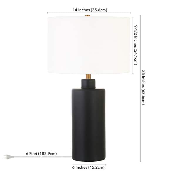 Carlina 25 in. Matte Black Table Lamp