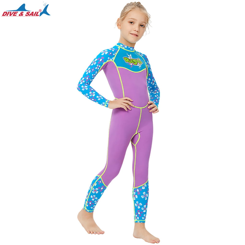 Wetsuits Thermal Diving Suit Girls Full body Swimsuit Anti\-jellyfish Purple M