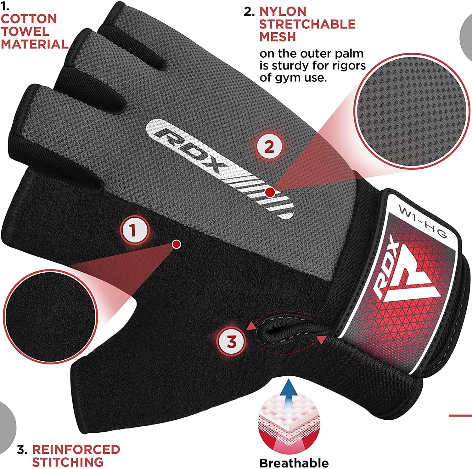 RDX Weight Lifting Gloves Gym Fitness Workout, Anti Slip Padded Full Palm Protection-Ultra Ventilated Training Cycling Rowing