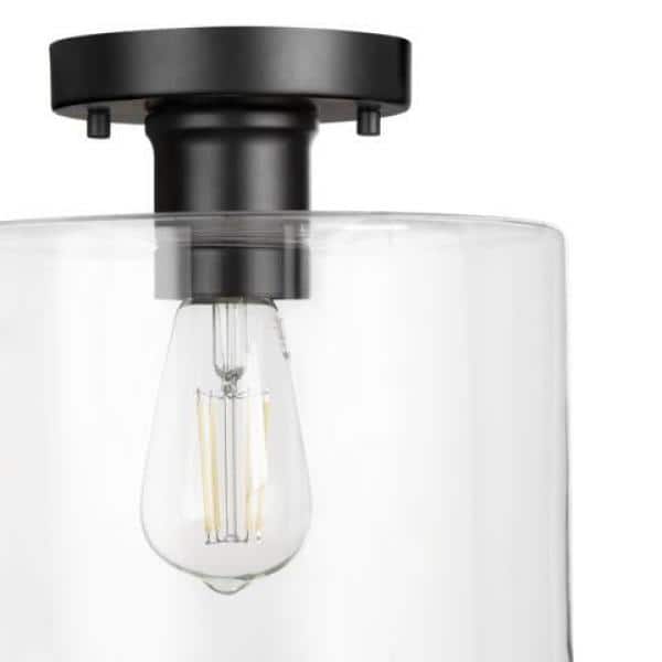 Westbrook 8 in. 1-Light Matte Black Flush Mount