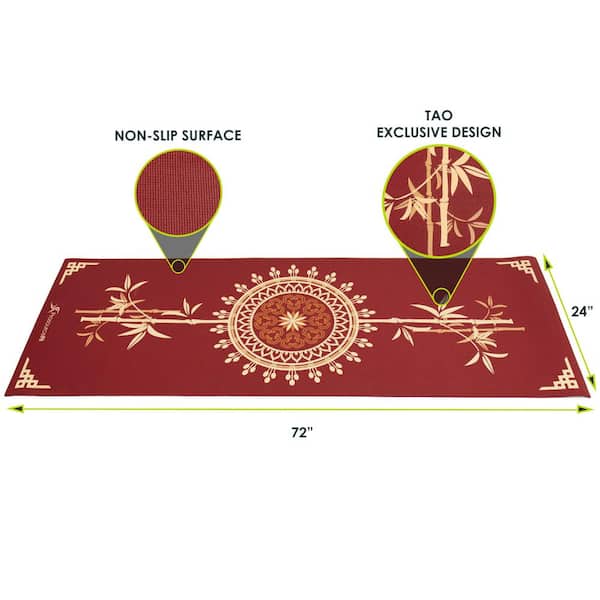 Tao 72 in. L x 24 in. W x 3/16 in. T Inspired Design Print Yoga Mat Non Slip (12 sq. ft.)
