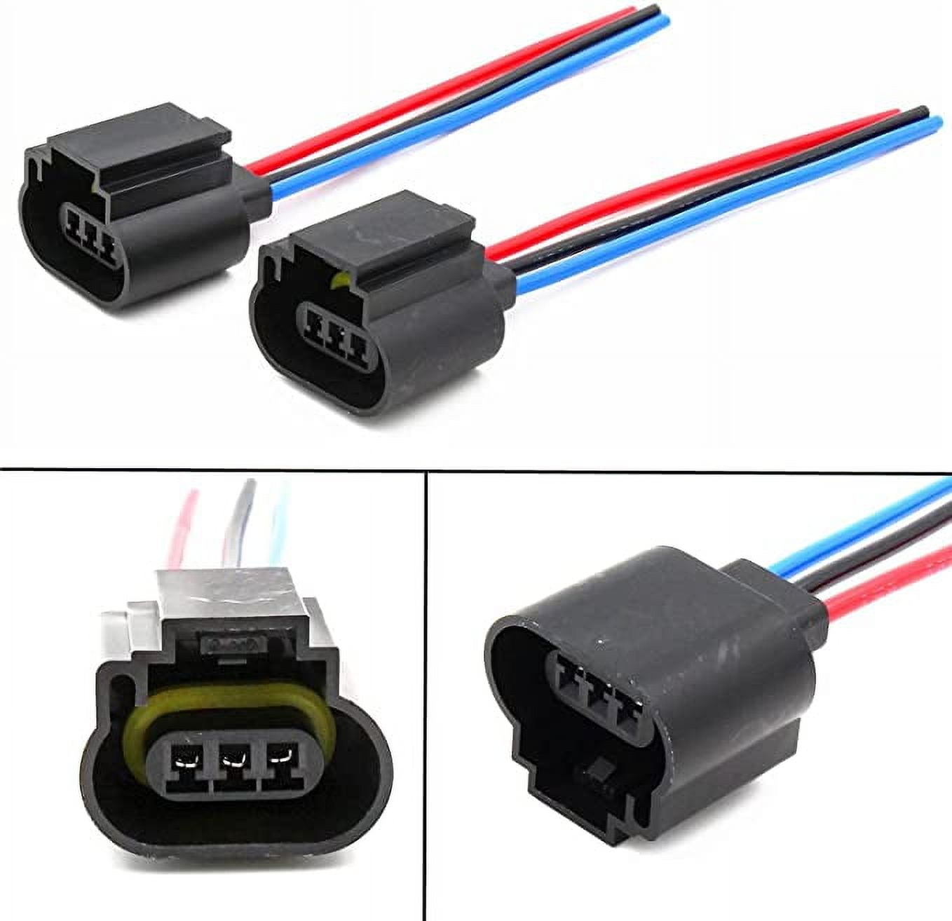 Alla Lighting T5-1/4 P26.4t Base 85908 9008 H13 Sockets Female Adapter High Temp Wiring Harness Wire Replacement