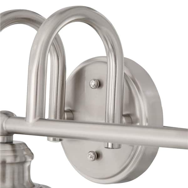 Albona 3-Light Brushed Nickel Vanity Light with Clear Seeded Glass Shades