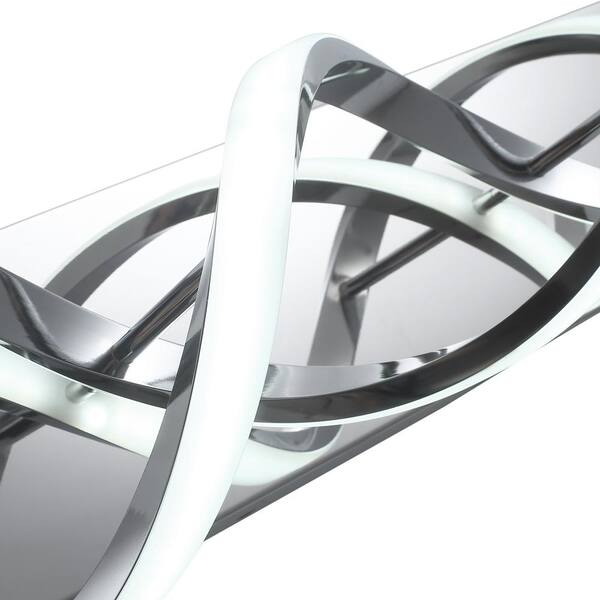 23.6 in. 2-Light Vanity Light LED Modern DNA Design Wave Chrome Bathroom LED