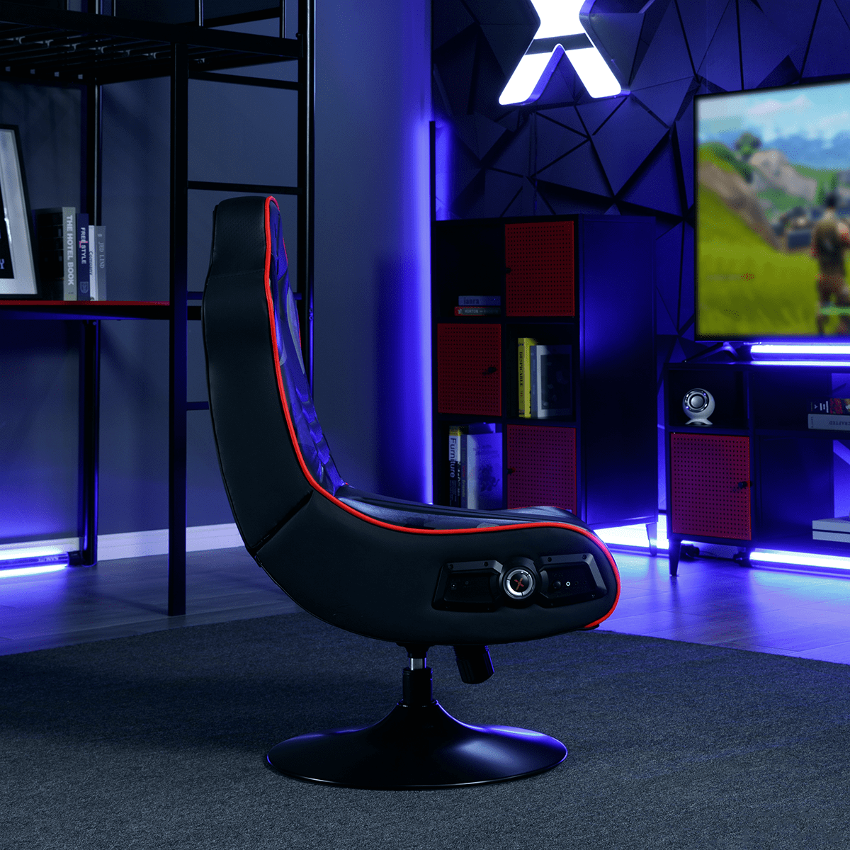 X Rocker Bolero Jr 2.1 Audio Pedestal Gaming Chair, Black PU 26.77