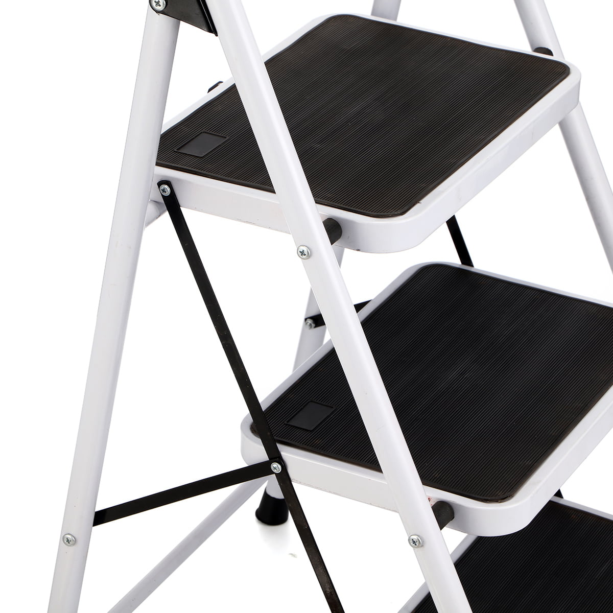 KingSo 3 Step Ladder, Folding Stool with Steel Wide Anti-Slip Pedal and Handgrip