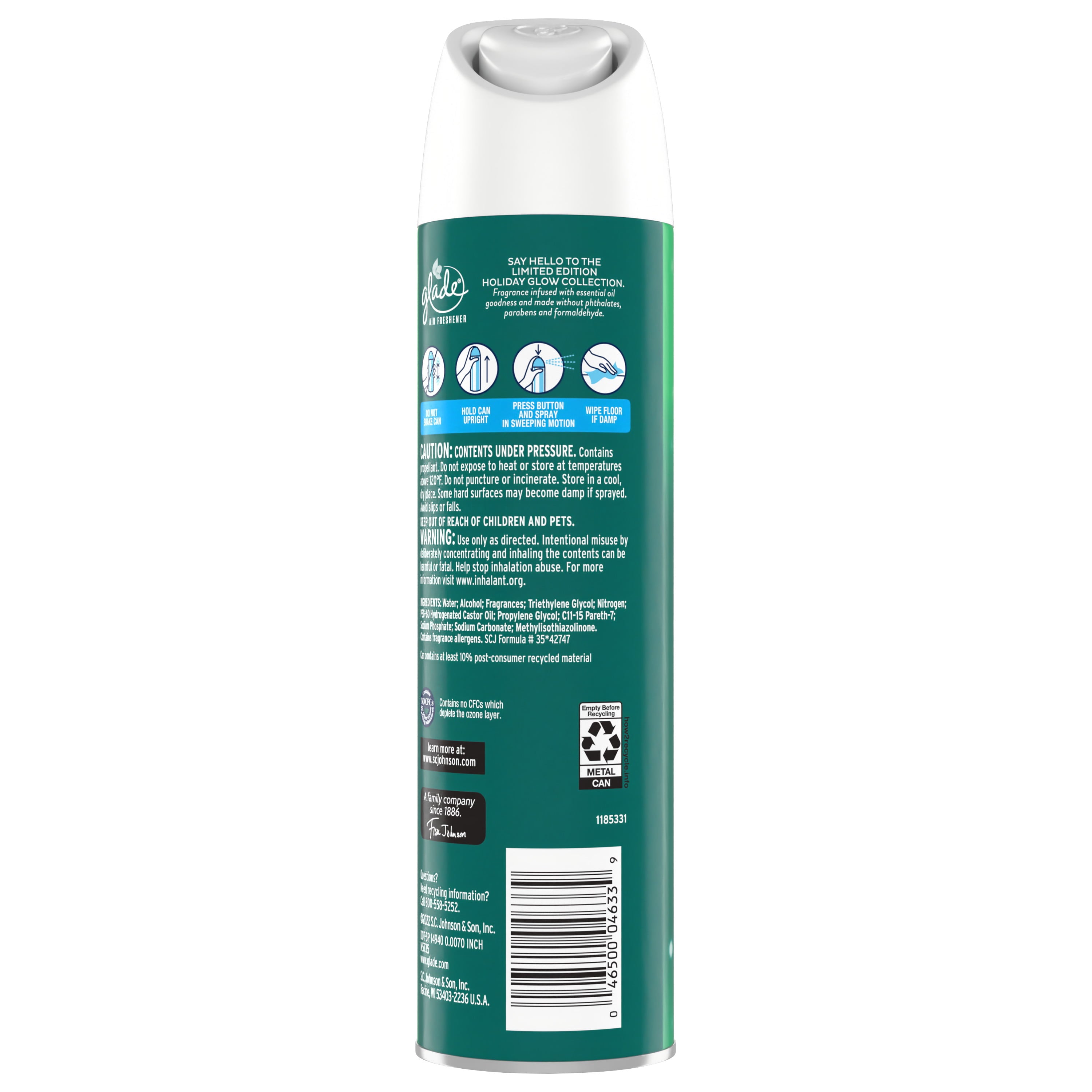 Glade Air Freshener, Aerosol Room Spray, Twinkling Pine & Cedar, 8.3 oz