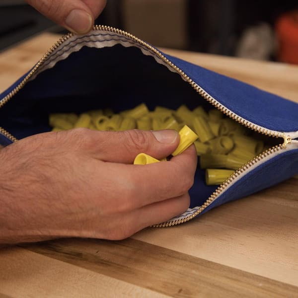 Zipper Bags, Canvas Tool Pouches Olive/Orange/Blue/Yellow, 4-Pack