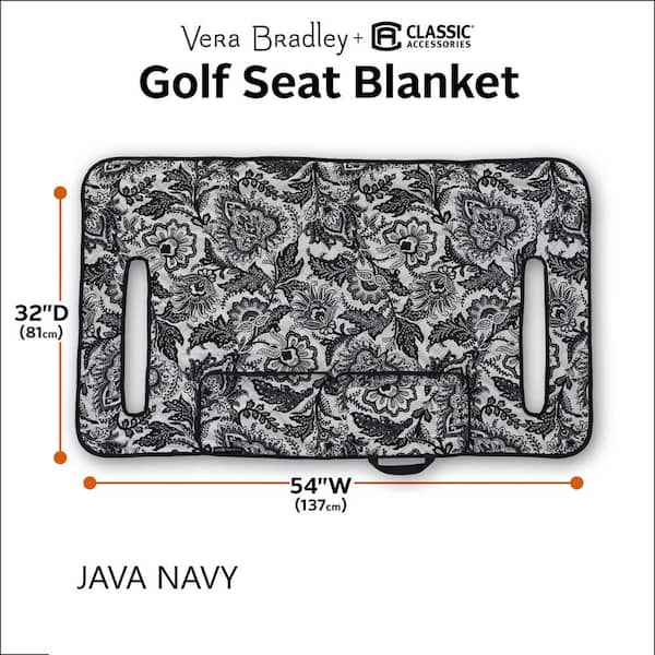 Vera Bradley by Classic Accessories Water-Resistant Golf Seat Blanket, 54 in. x 32 in. Java Navy