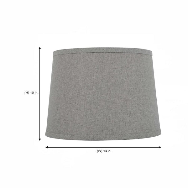 Mix and Match 14 in. Diax 10 in. H Gray with Silver Sparkle Round Table Lamp Shade
