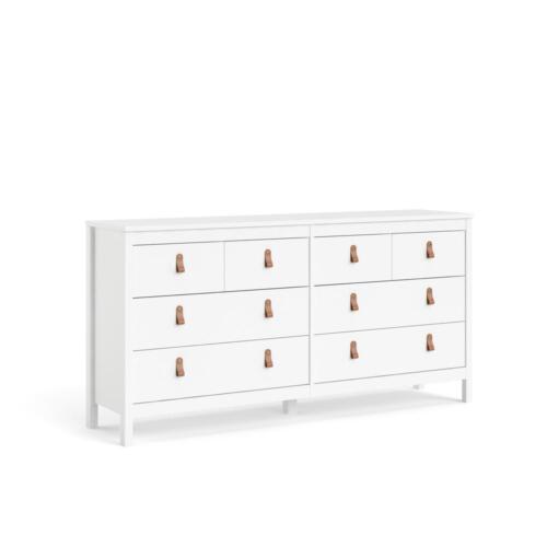 Madrid 8 Drawer Double Dresser , White