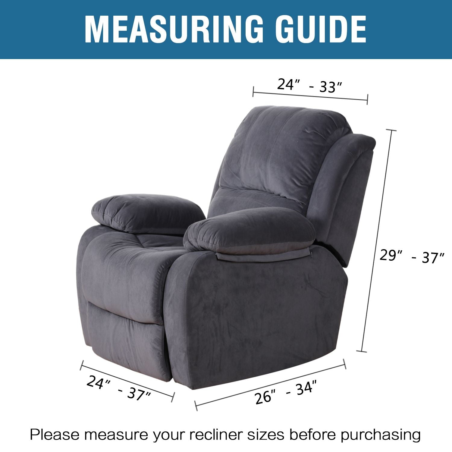 H.VERSAILTEX Stretch Fabric Solid Jacquard Recliner Slipcover, Brown