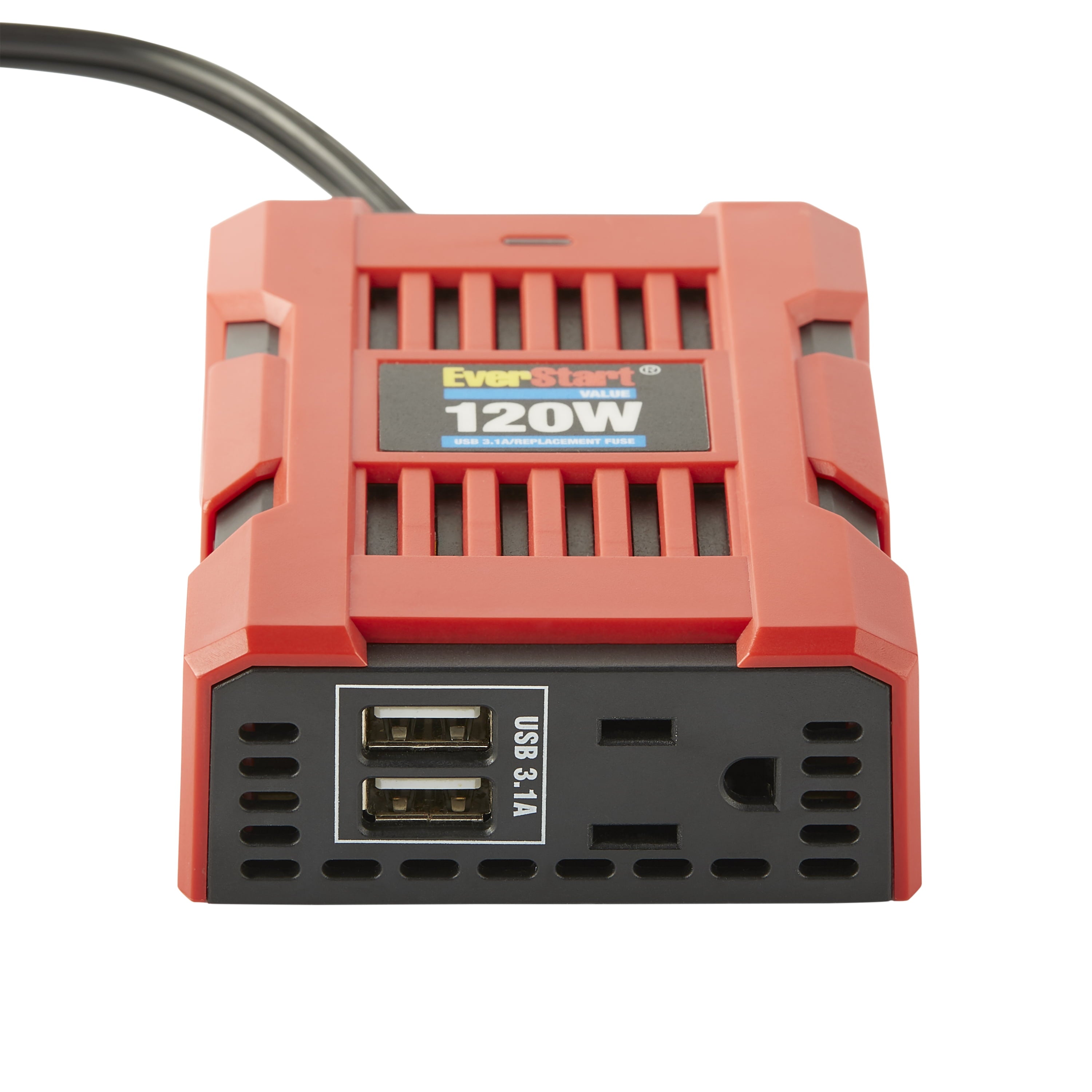 EverStart Portable 120 Watts Slim Inverter with Digital Display, 2 USB Ports and 1 AC Port