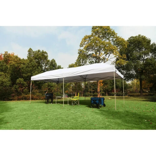 20' x 10' Straight Leg (200 Sq. ft Coverage), White, Easy Pop-up Canopy, 63 lbs