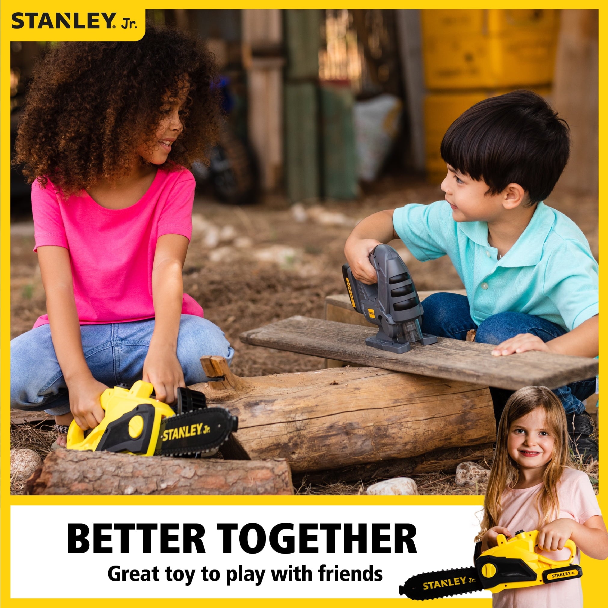 STANLEY Jr 3 Piece Toy Battery Powered Chain Saw