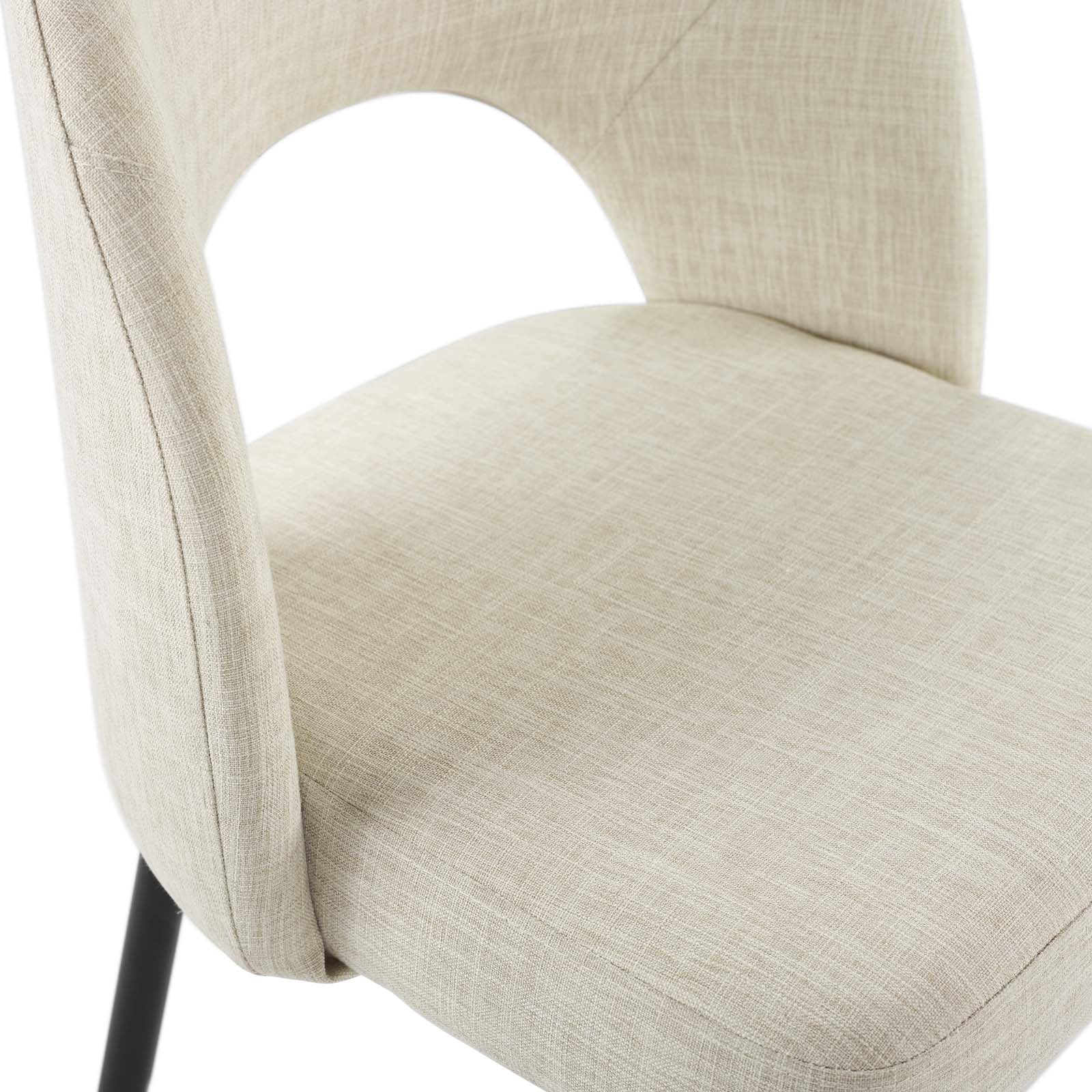 Modway Rouse Upholstered Fabric Dining Side Chair in Black Beige