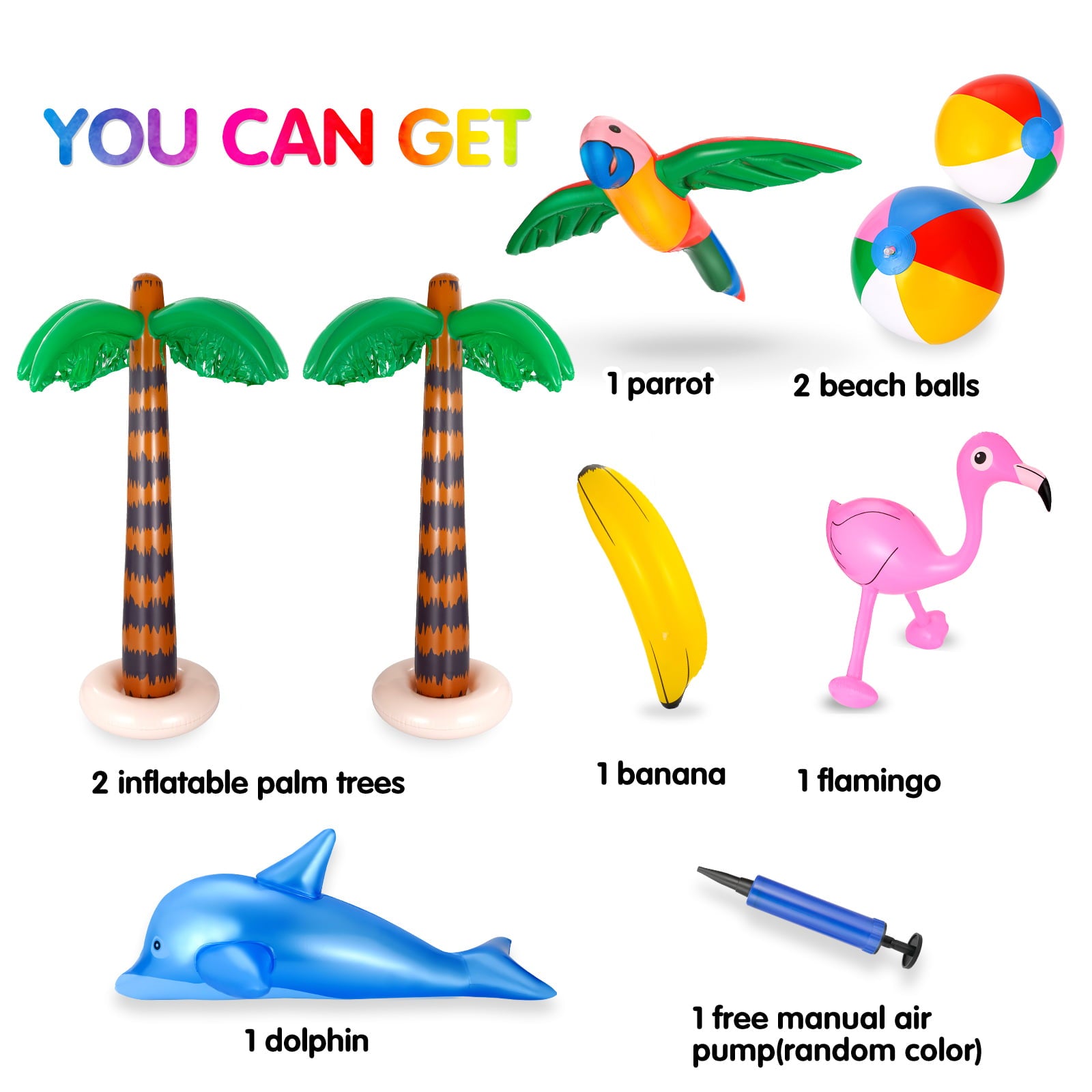 Ucradle Pool Blaster Swimming Pool Raft Float Inflatables Toy with Beach Balls, 9 Pack