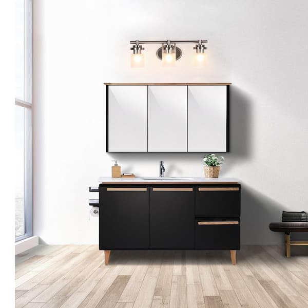 3-Light Silver Vanity Light