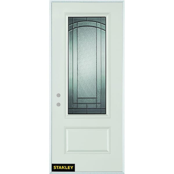 33.375 in. x 82.375 in. Chatham 3/4 Lite 1-Panel Painted Right-Hand Inswing Steel Prehung Front Door